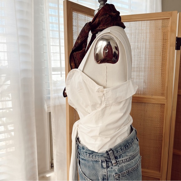 DEREK LAM cotton poplin modern structural blouse - Picture 3 of 6